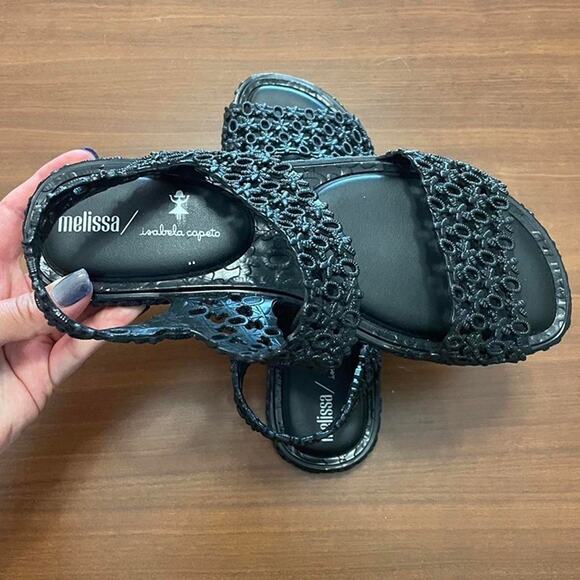 Melissa Panc x Isabela Capeto Black Vegan Rubber Sandals – Women’s Size 8 - Picture 2 of 7